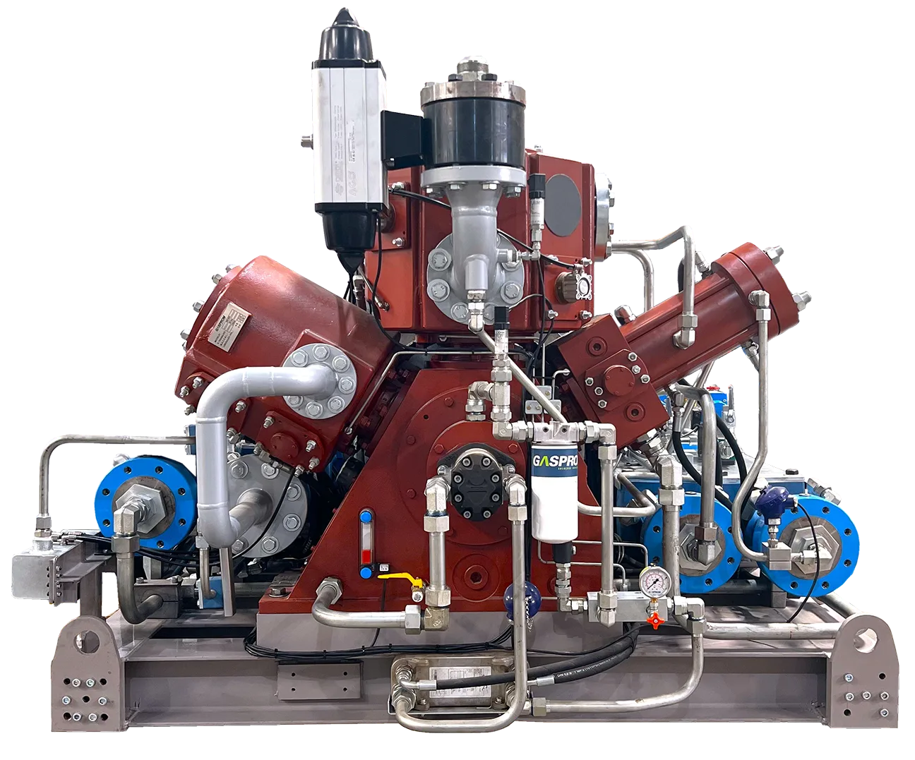 Compressor de GNV da Gasprom instalado em posto de abastecimento