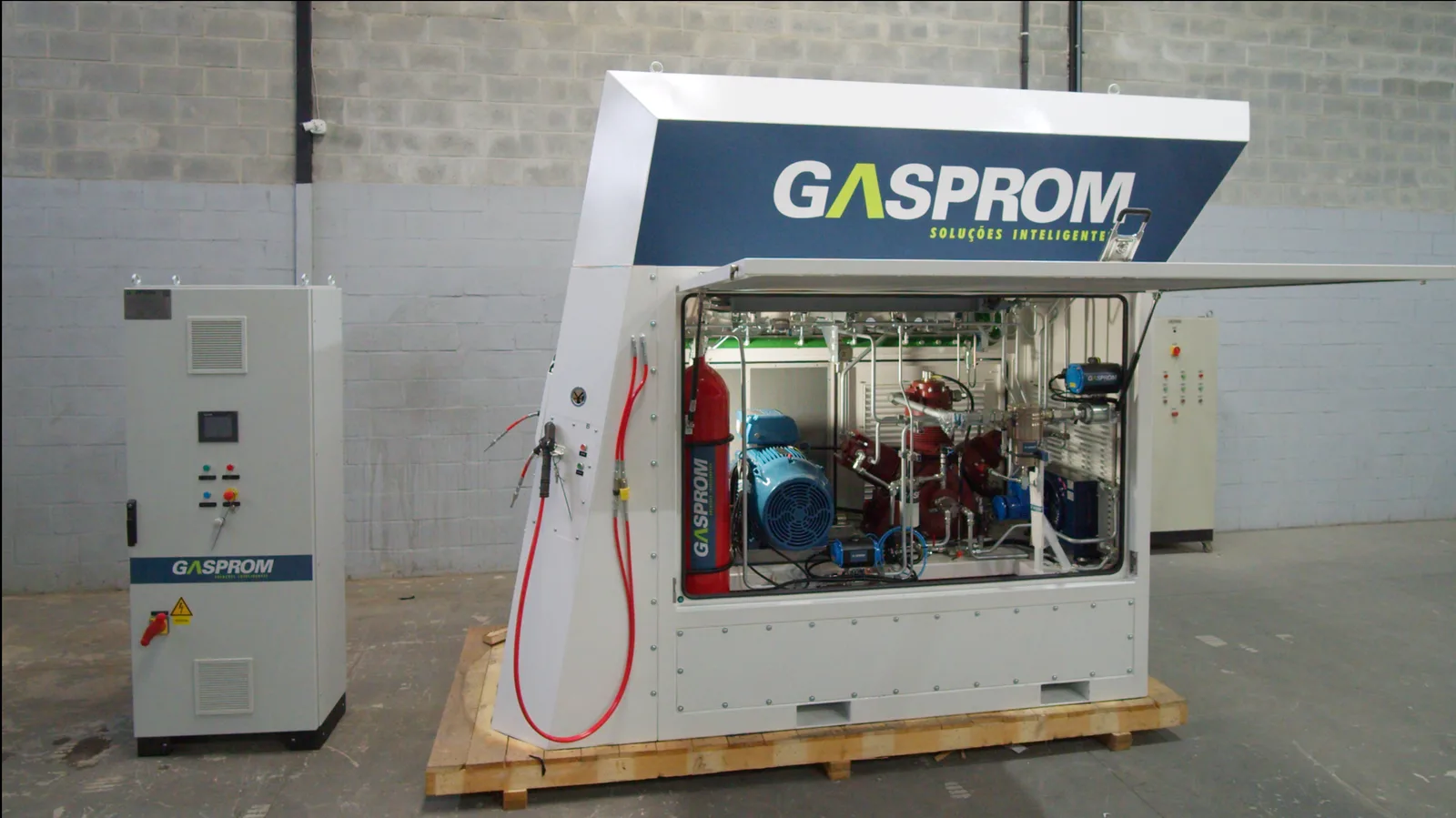 Compressor de GNV Gasprom para abastecimento de frota