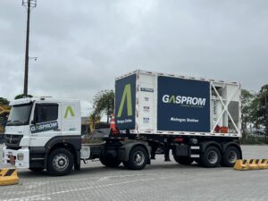 Estação Movel de Abastecimento de GNC METAGAS STATION com sistema integrado de compressão, armazenagem e abastecimento de gás natural comprimido.