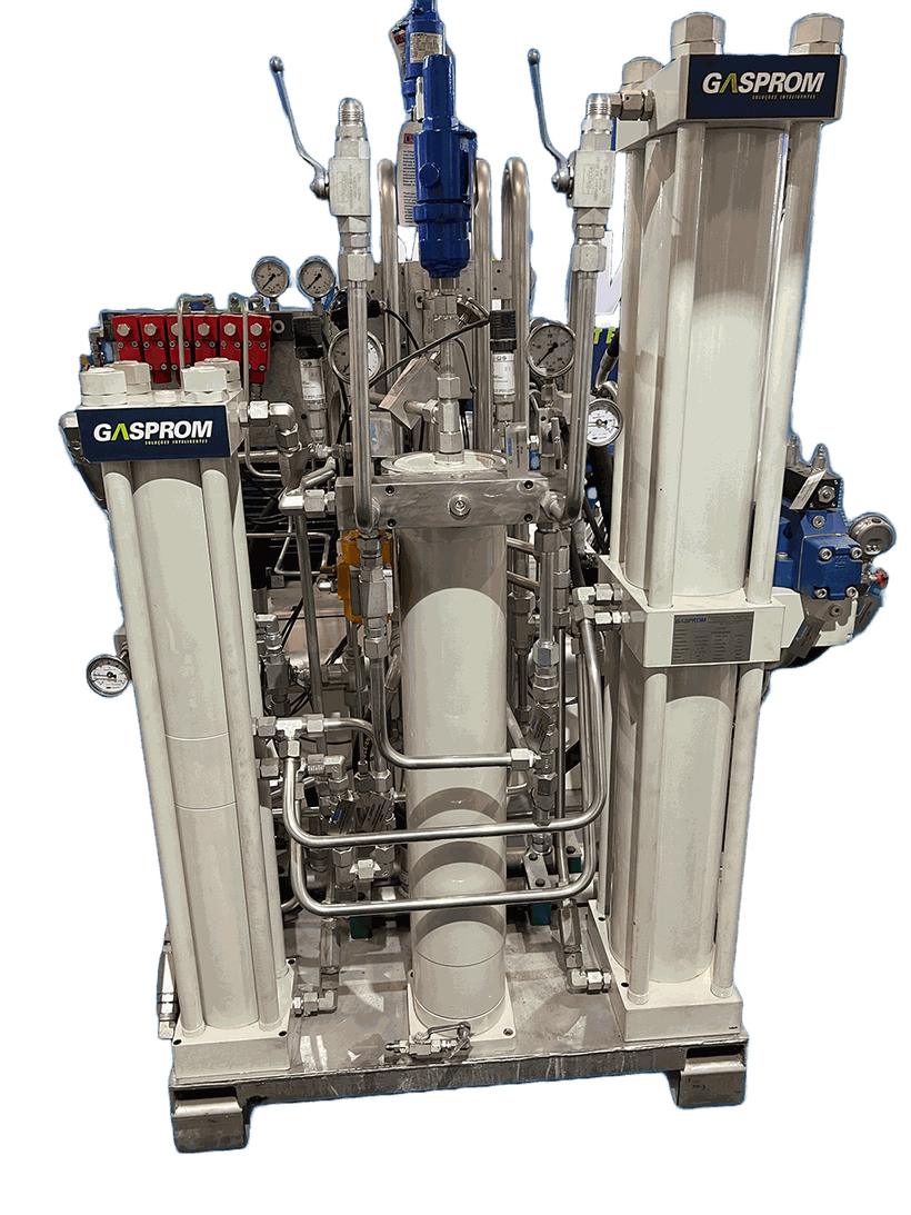 Booster de GNC Gasprom montado em skid