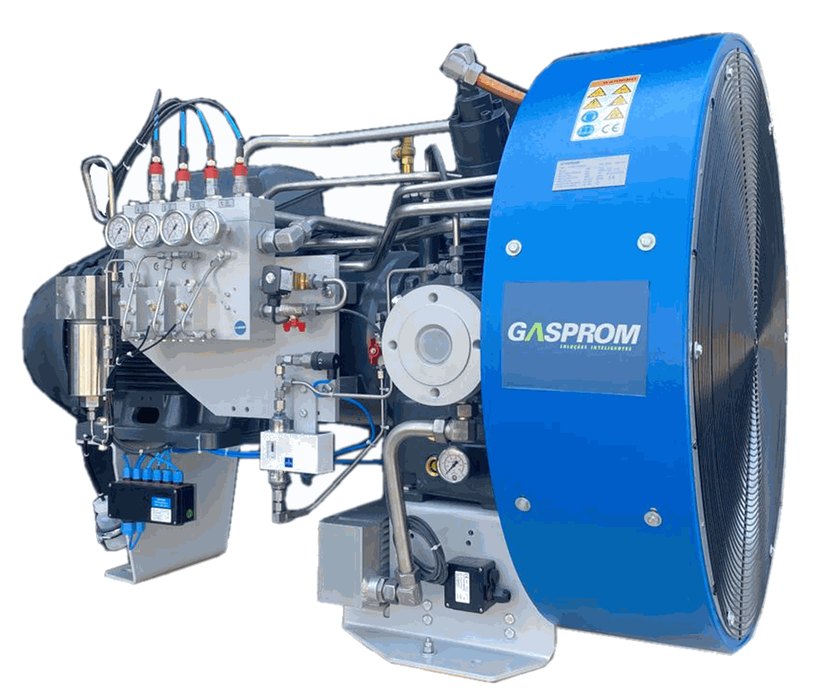 Compressor recíproco Gasprom montado sobre skid